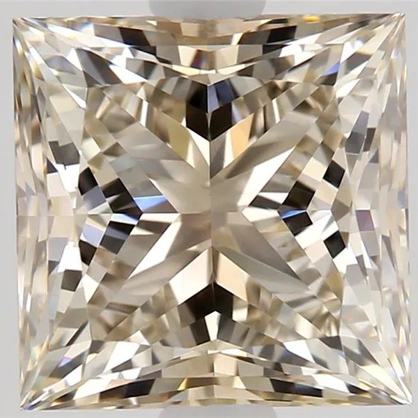 A 1.92 carat natural champagne diamond, princess cut