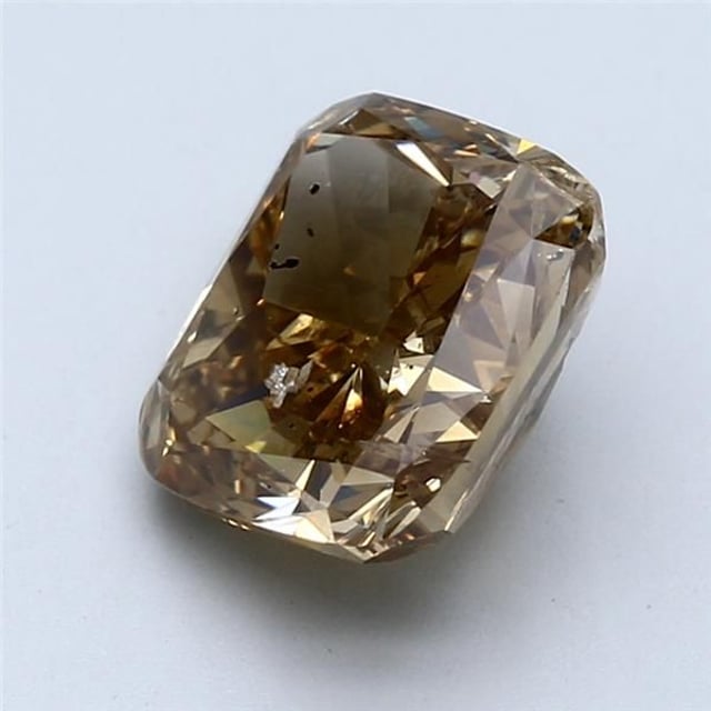 4.00 ct Cushion Fancy Yellow Brown natural diamond