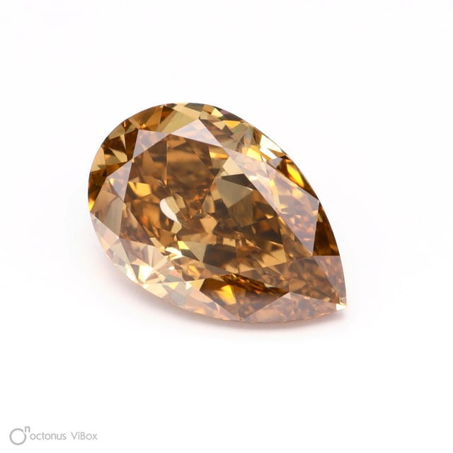 2.02 ct Pear Fancy Yellow Brown natural diamond