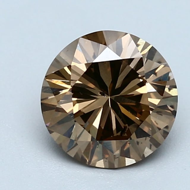 1.73 ct Round Fancy Yellow Brown natural diamond