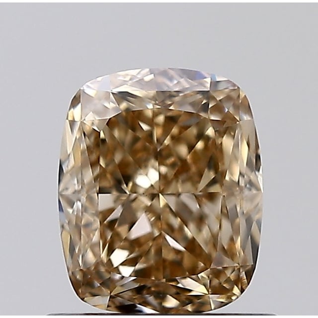 1.00 ct cushion champagne diamond, GIA Fancy Yellow Brown