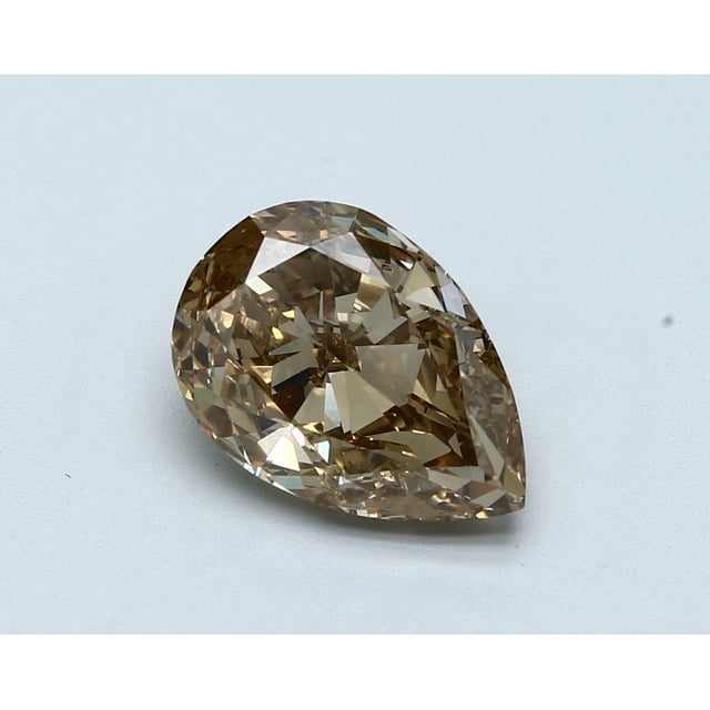 3.83 ct Pear Fancy Yellow Brown natural diamond