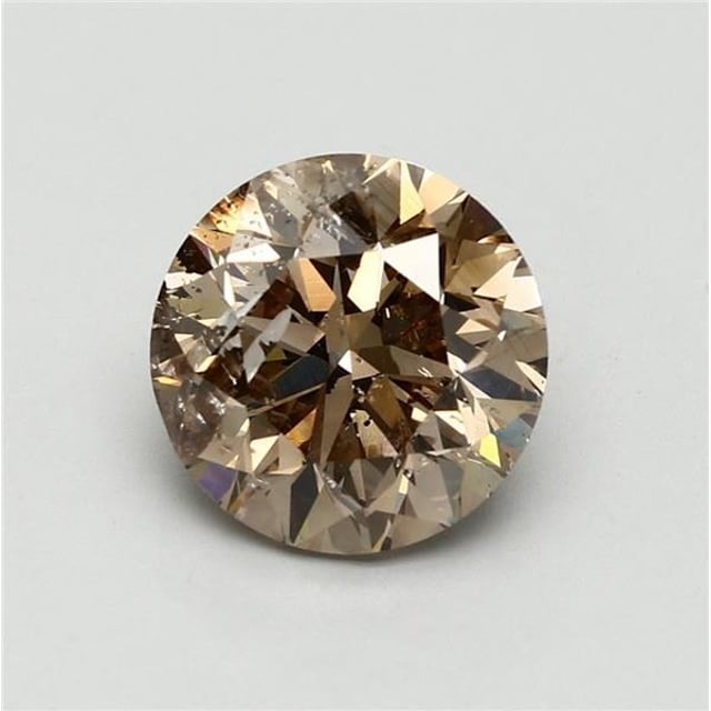 5.02 ct Round Fancy Yellow Brown natural diamond
