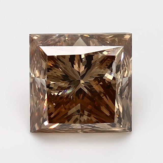5.23 ct Princess Fancy Yellow Brown natural diamond