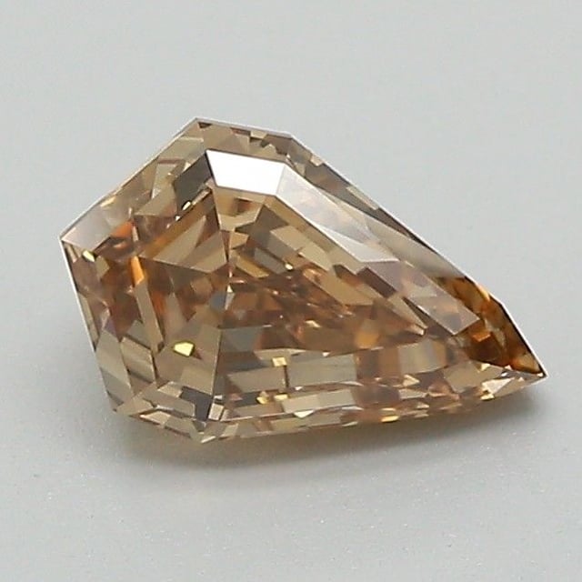 1.08 ct Pear Fancy Yellow Brown natural diamond