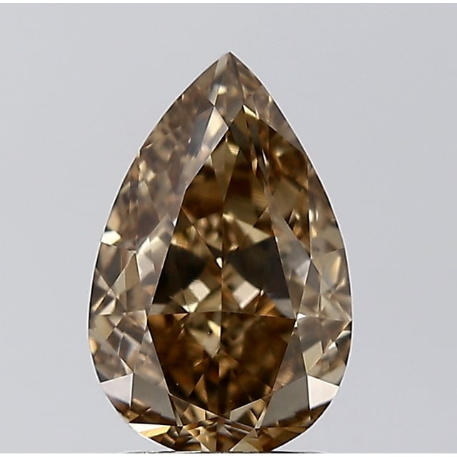 2.01 ct Pear Fancy Yellow Brown natural diamond