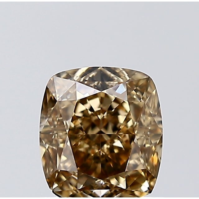 1.01 ct Cushion Fancy Yellow Brown natural diamond