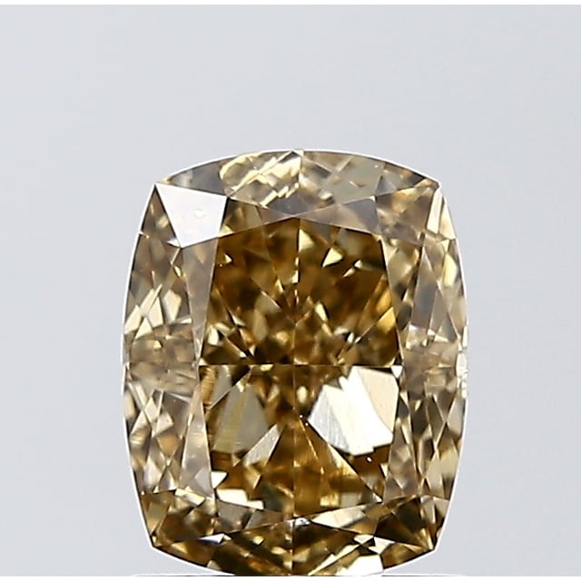 1.51 ct Cushion Fancy Yellow Brown natural diamond