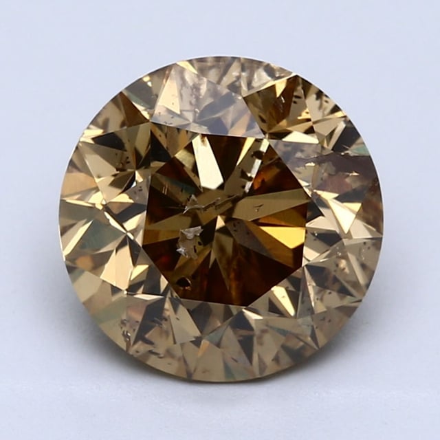 5.03 ct Round Fancy Yellow Brown natural diamond