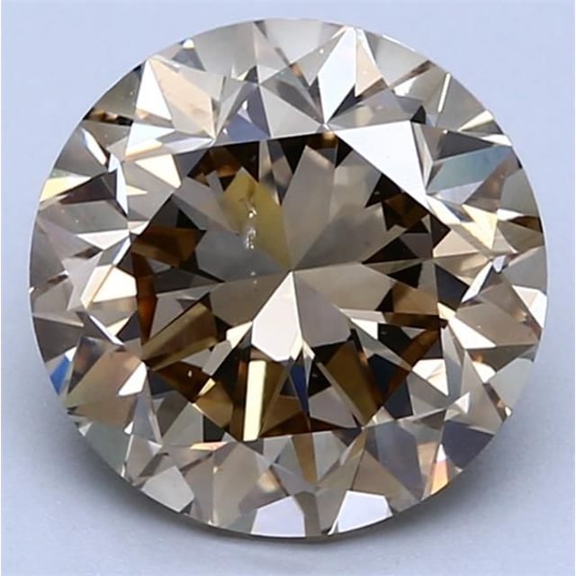 4.03 ct Round Fancy Light Yellowish Brown natural diamond