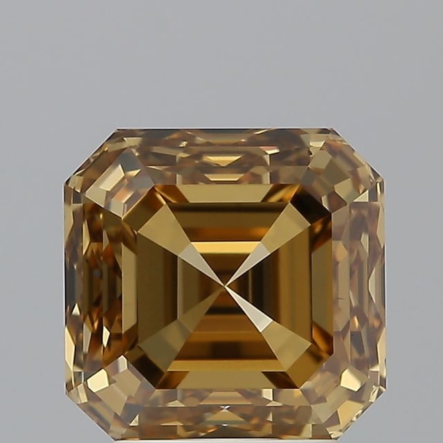 4.02 ct Asscher Fancy Yellow Brown natural diamond