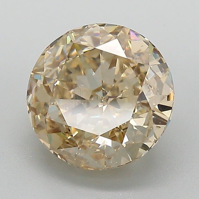 3.09 ct Round Fancy Light Yellow Brown natural diamond