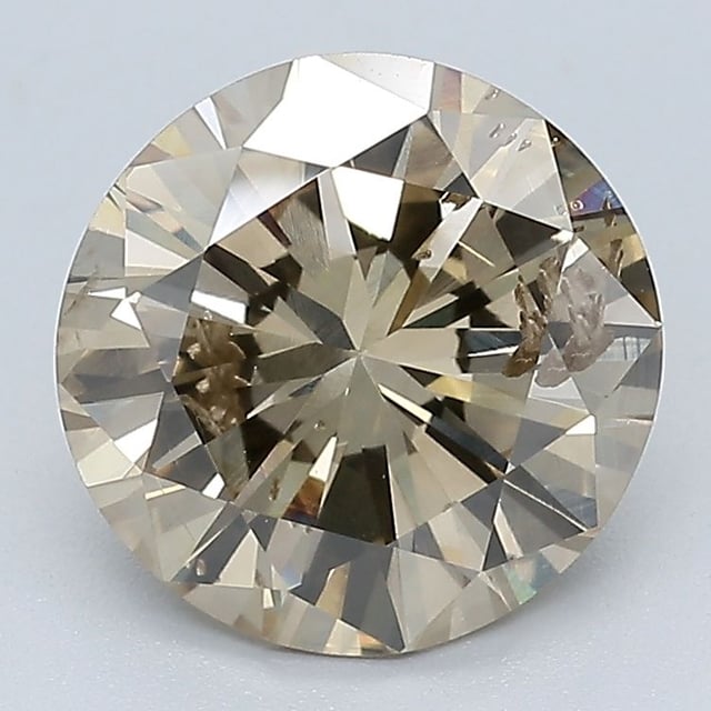 3.02 ct Round Fancy Yellowish Brown natural diamond
