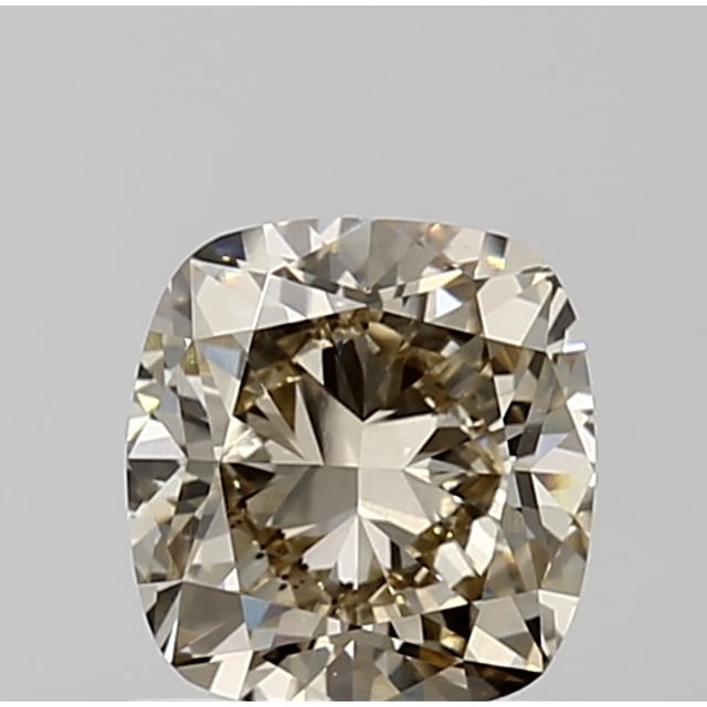 1.01 ct cushion champagne diamond, GIA Fancy Yellowish Brown