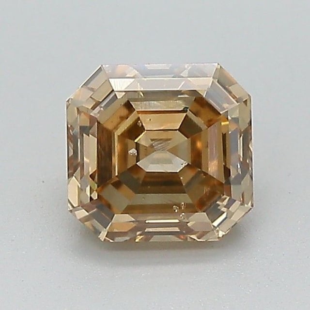 1.01 ct Asscher Fancy Yellow Brown natural diamond