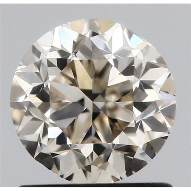 1.01 ct round champagne diamond, GIA M · Faint Brown