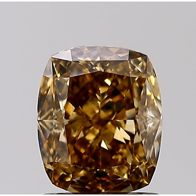 1.42 ct Cushion Fancy Yellow Brown natural diamond