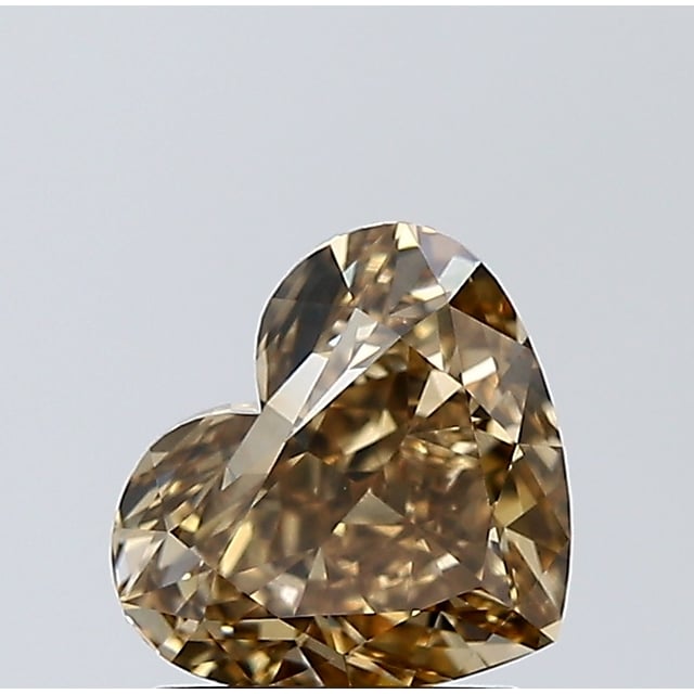 1.52 ct Heart Fancy Yellow Brown natural diamond