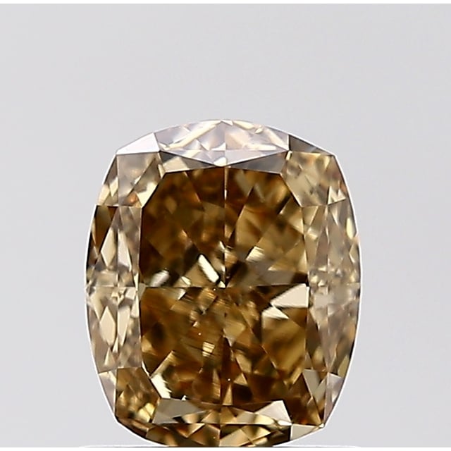 1.21 ct Cushion Fancy Yellow Brown natural diamond