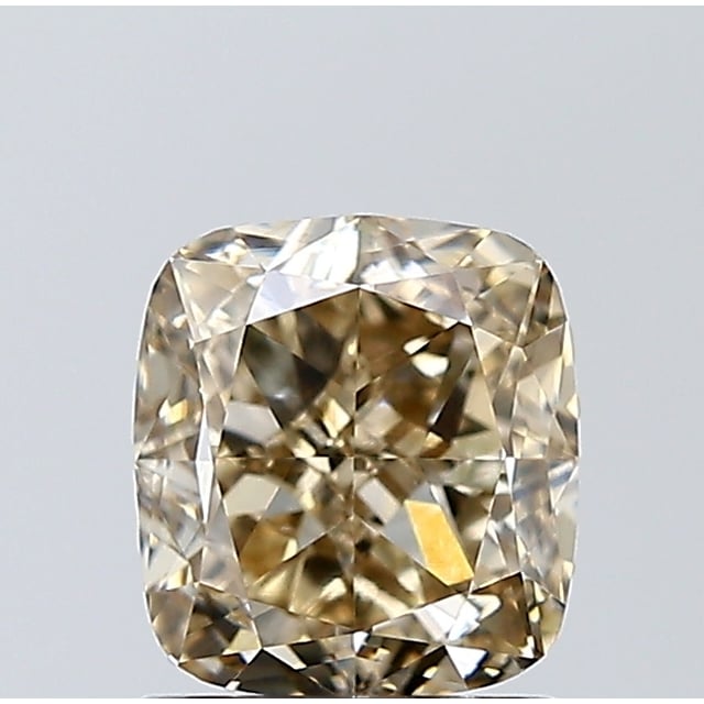1.70 ct Cushion Fancy Light Yellowish Brown natural diamond