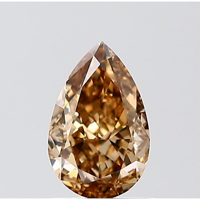 0.92 ct Pear Fancy Yellow Brown natural diamond