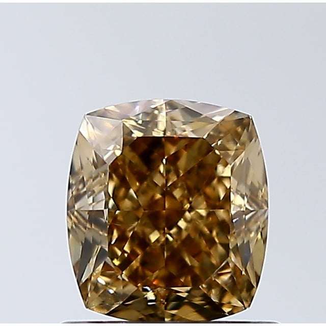 1.02 ct Cushion Fancy Yellow Brown natural diamond