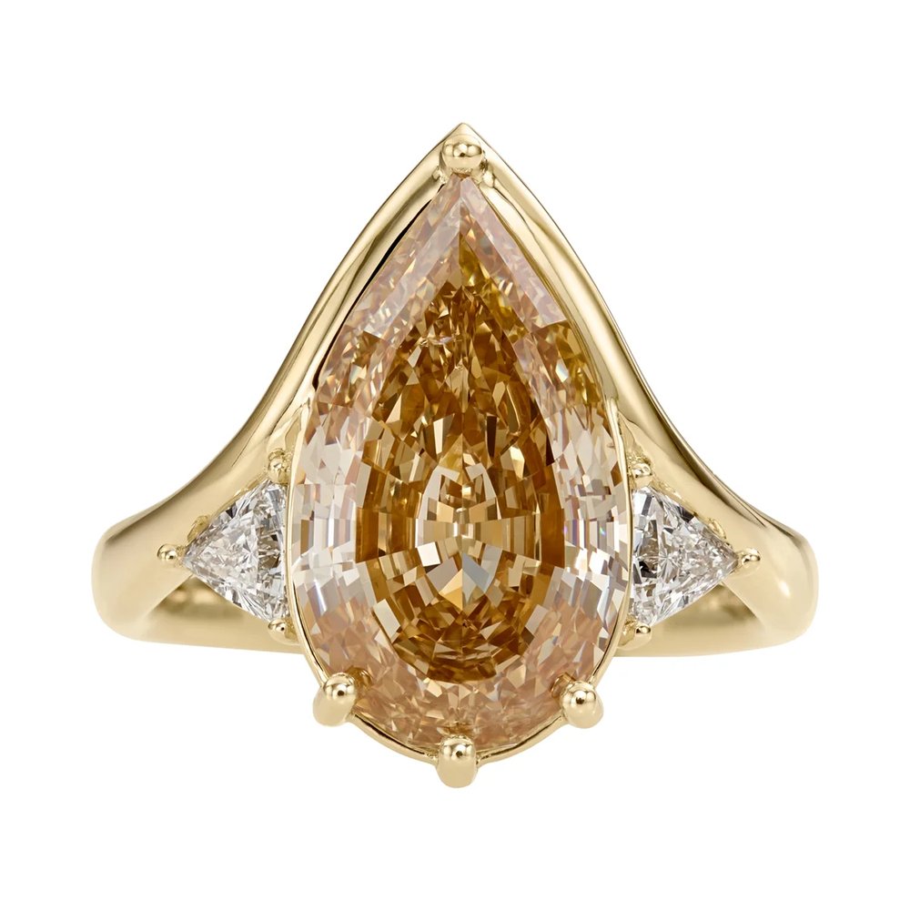 Interstellar Fancy Color Pear Diamond Engagement Ring