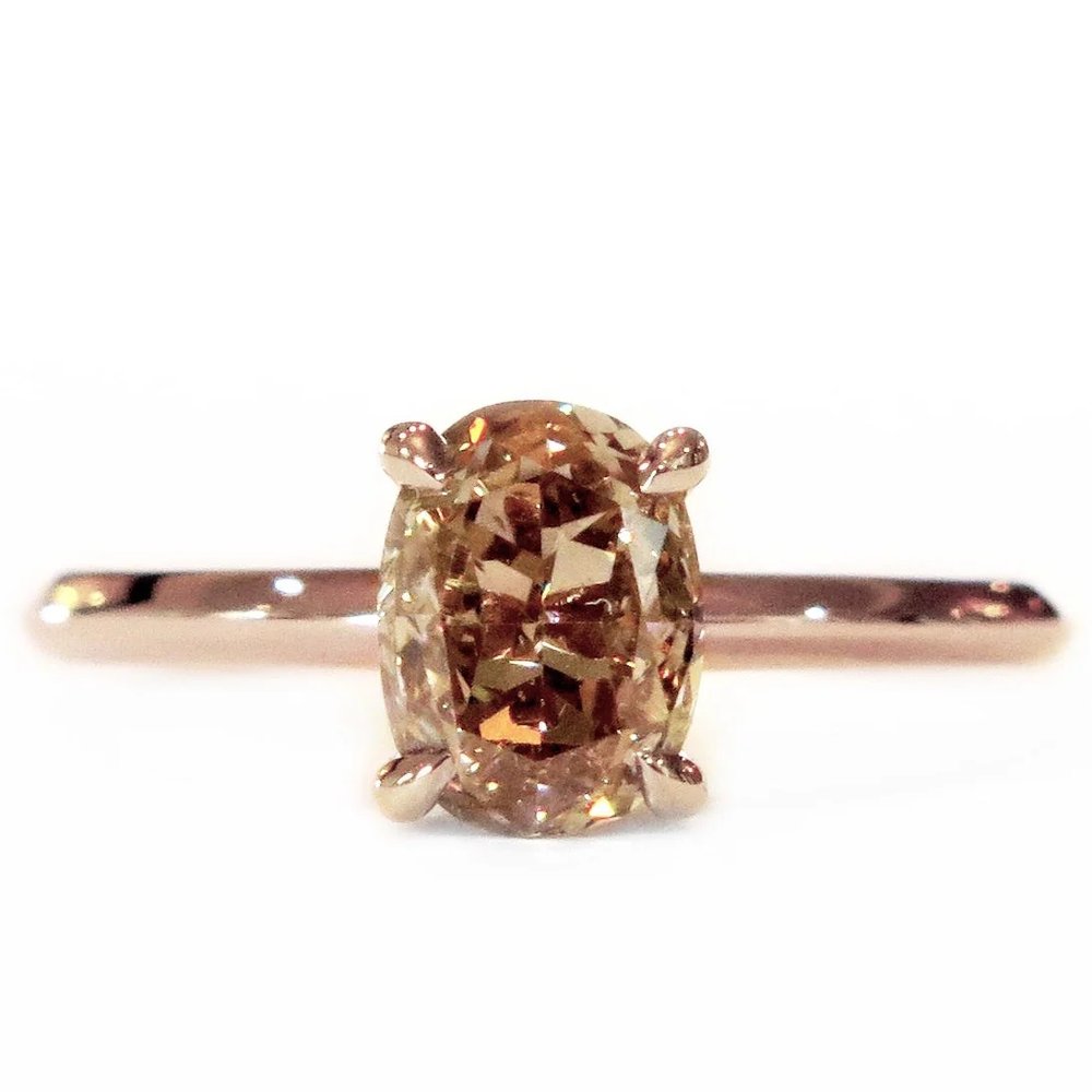 Avaline 1ct Oval Champagne Diamond Solitaire