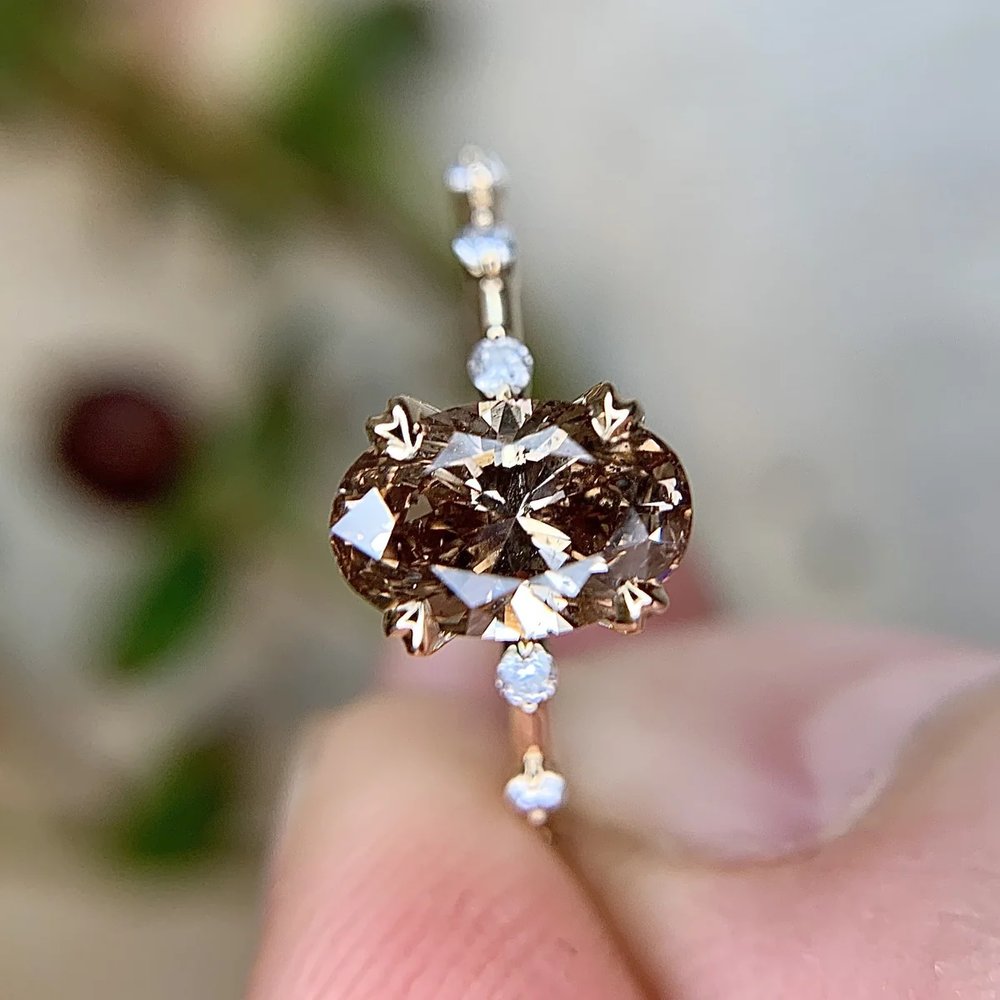 Elsie 1 Carat Champagne Diamond Engagement Ring