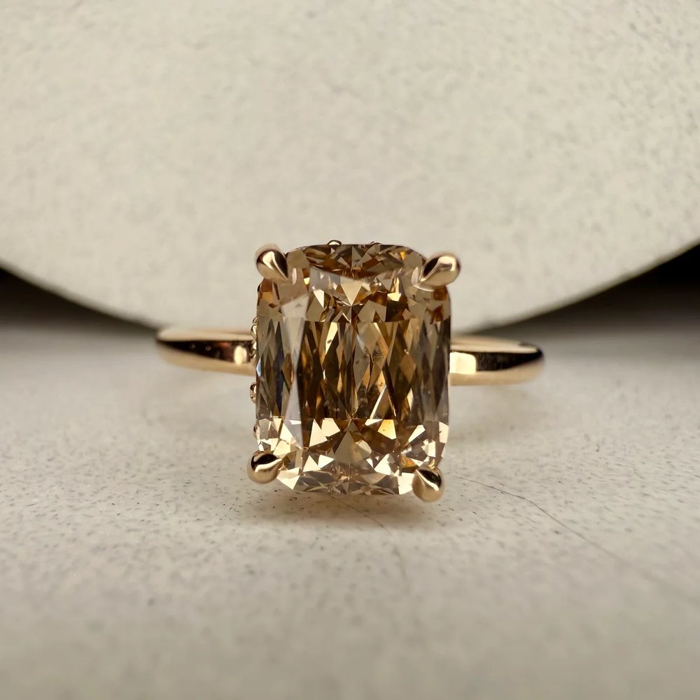 Freya Natural Champagne Diamond Engagement Ring In Yellow Gold (2.40ct)