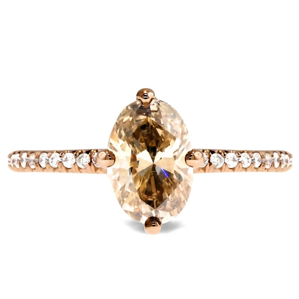Milly 1.10ct Oval Champagne Diamond Engagement Ring