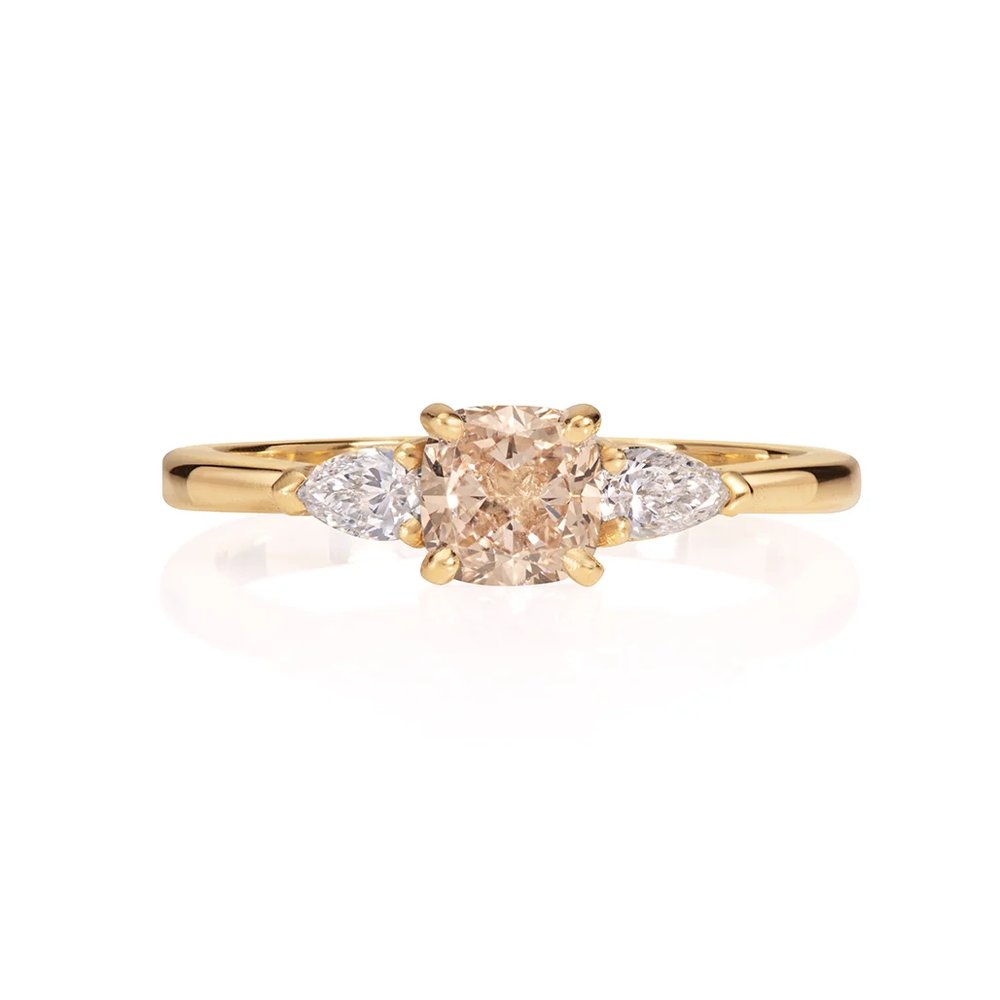 Sona Champagne Cushion Engagement Ring