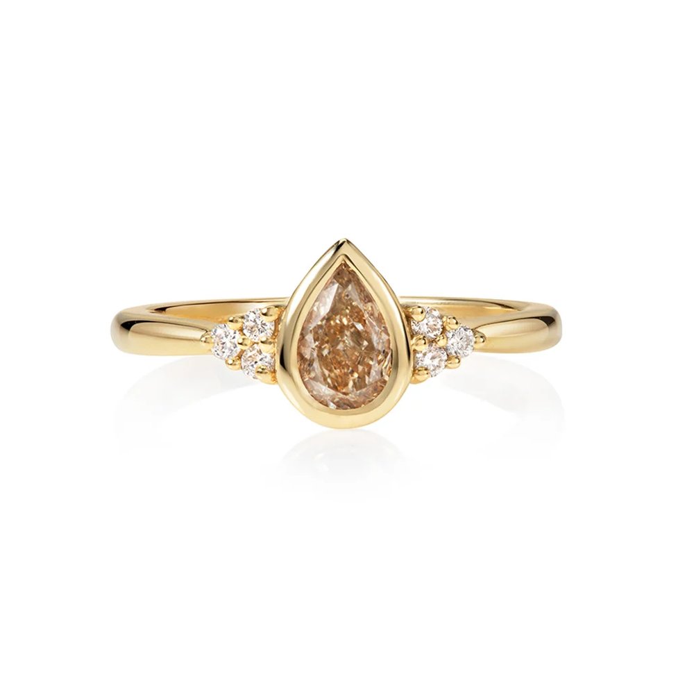 Tarika Brown Pear Diamond Ring