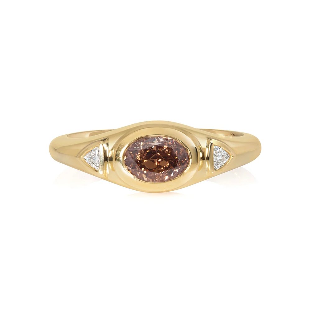 Shanti Chocolate Oval East West Engagement Ring