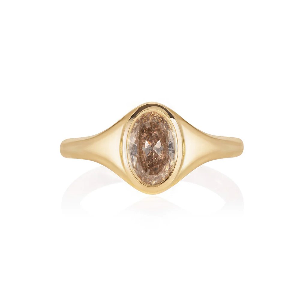 Priya Oval Brown Diamond Ring