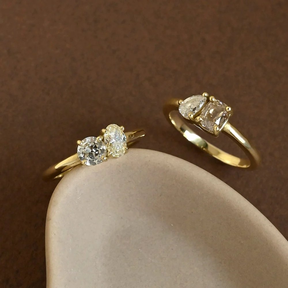 Sitara Toi Et Moi Old Mine Diamond Ring