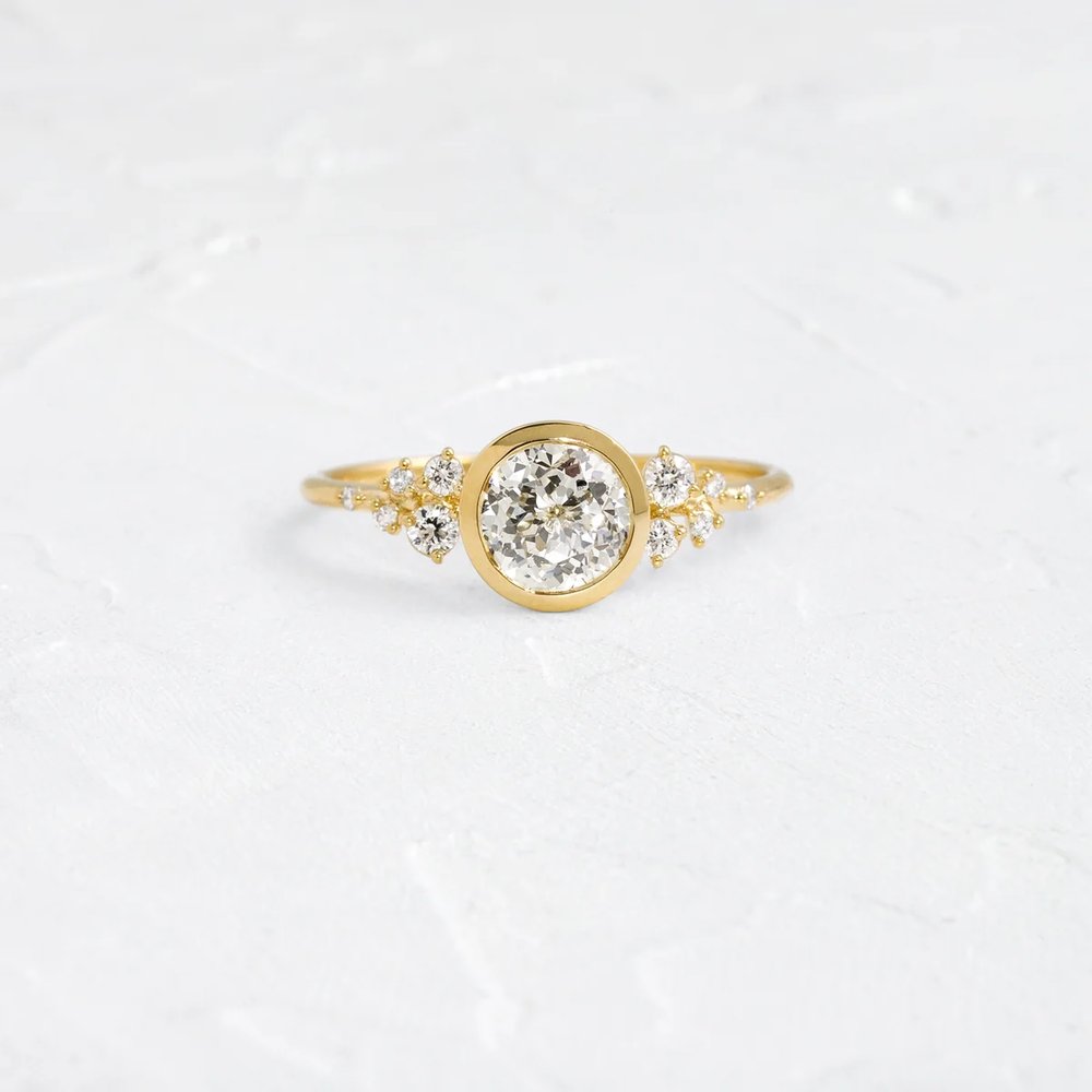Bezel Snowdrift Ring, 1.28ct. Natural Champagne Diamond