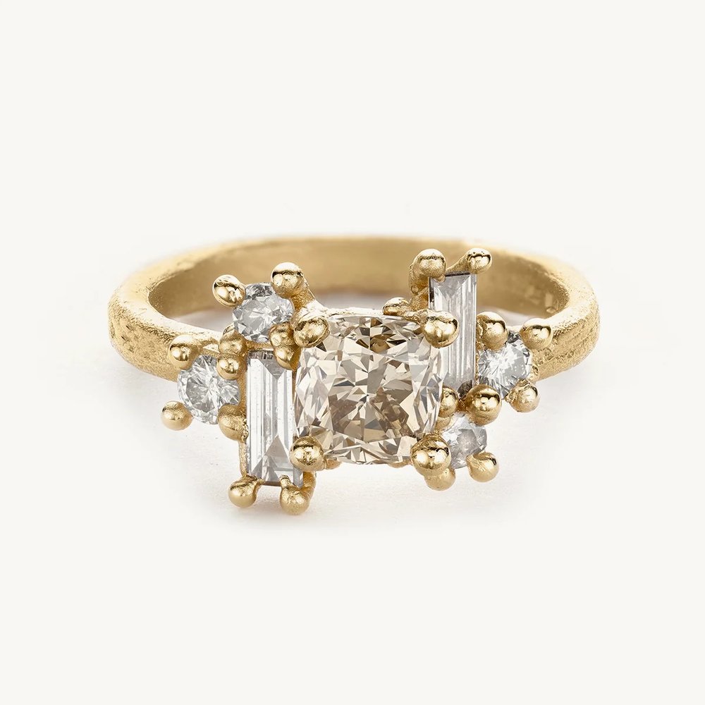 Champagne Diamond Luminous Cluster Ring