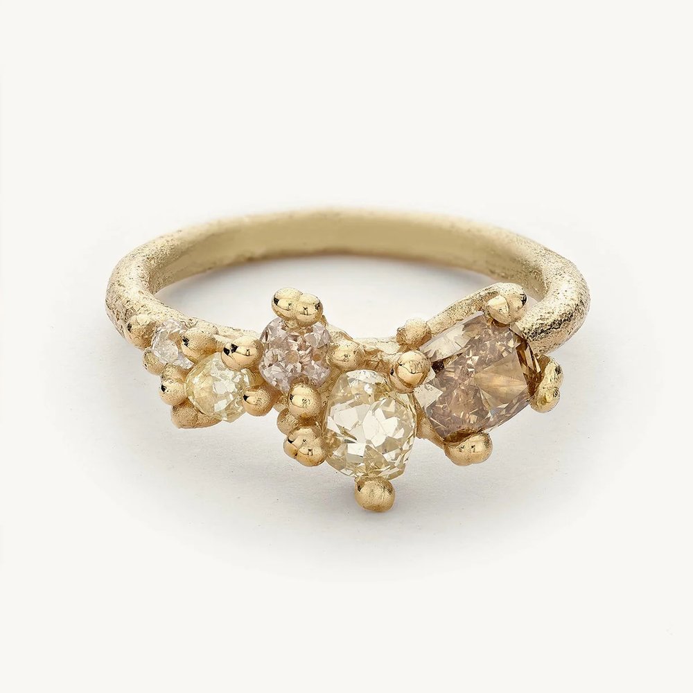 Champagne Diamond Tapering Cluster Ring
