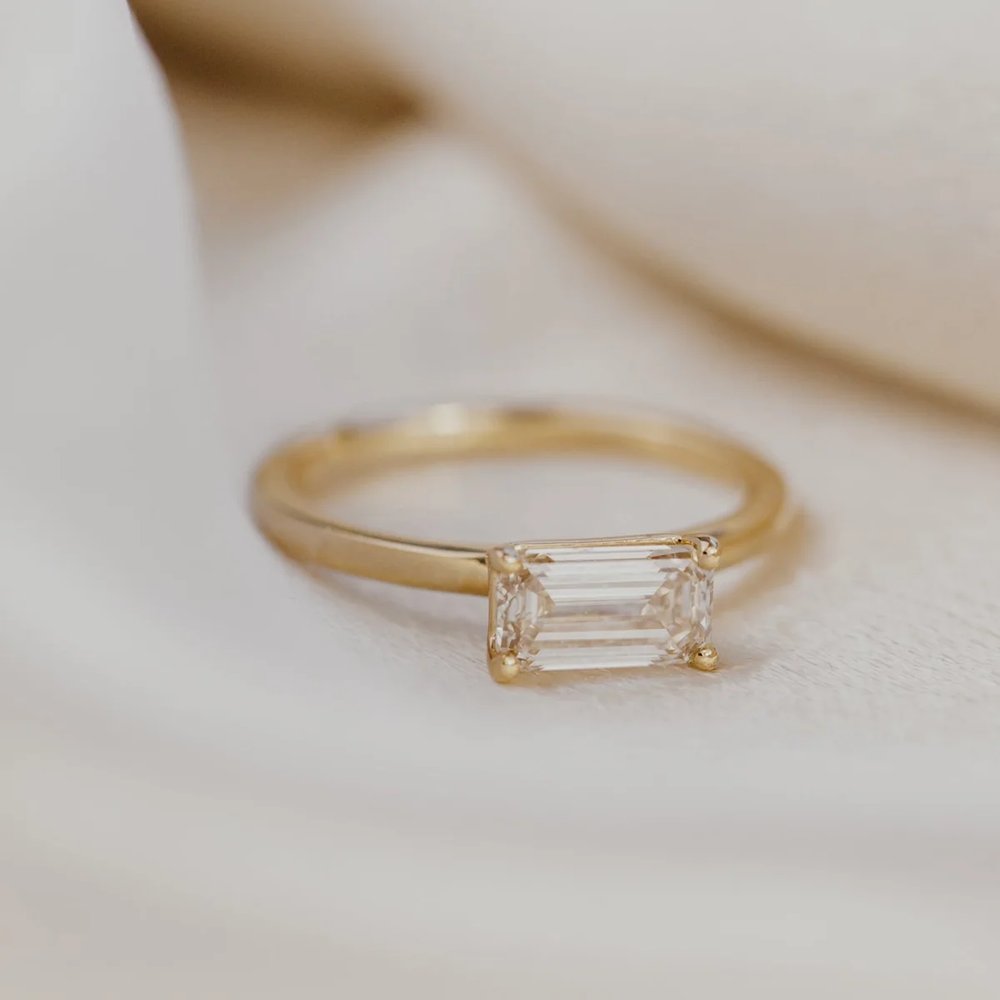 The Bennett 1.20 ct Emerald Cut Champagne Diamond Ring