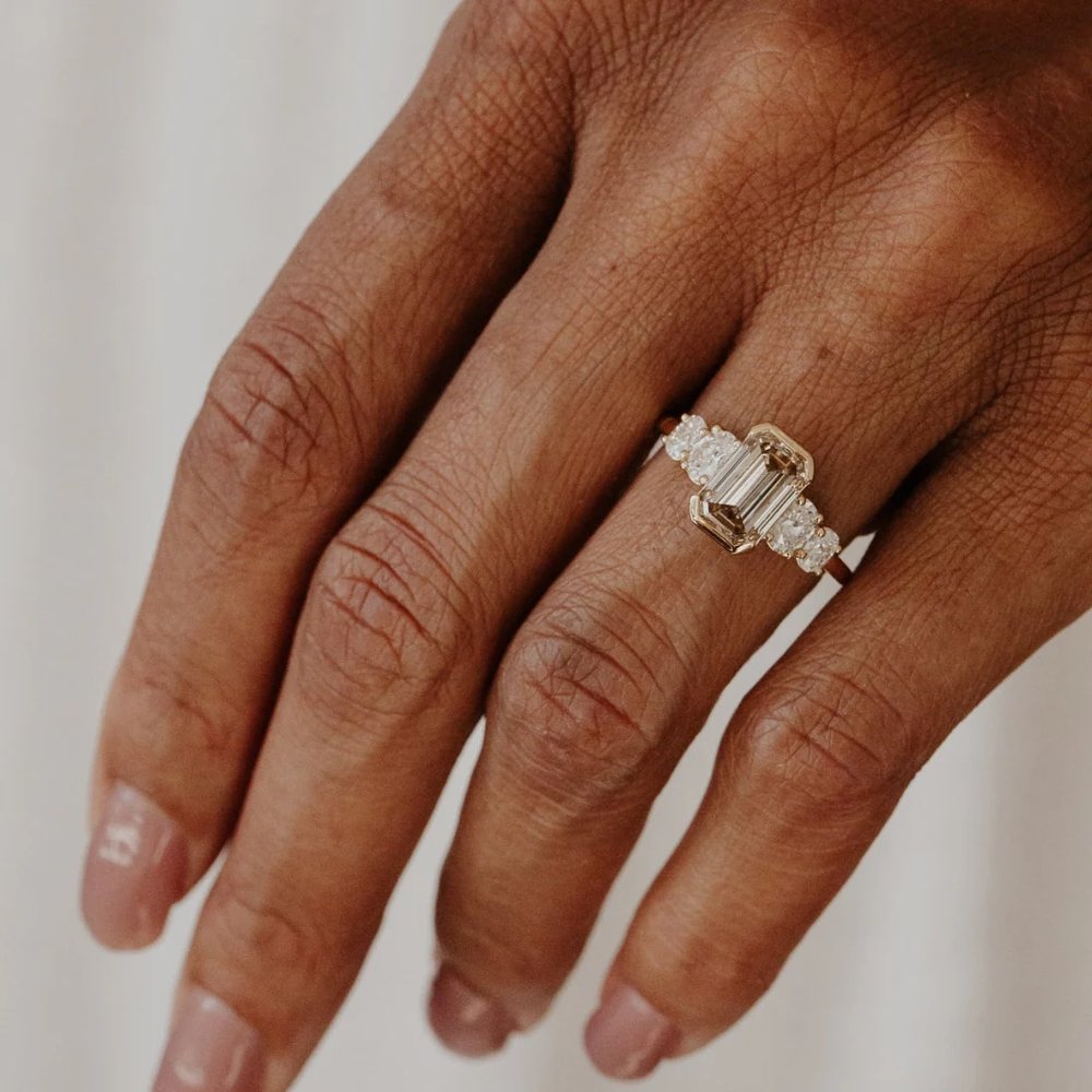 The Billie 2.51 ct Emerald Cut Champagne Diamond Ring
