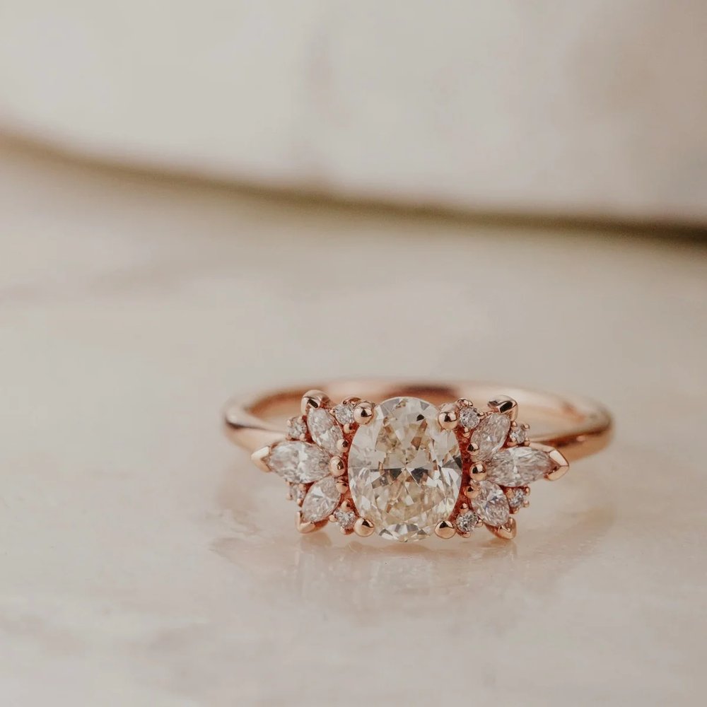 The Rita 1.02 ct Oval Champagne Diamond Ring