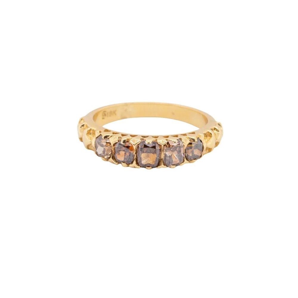 Cognac Old Mine Diamond Ring